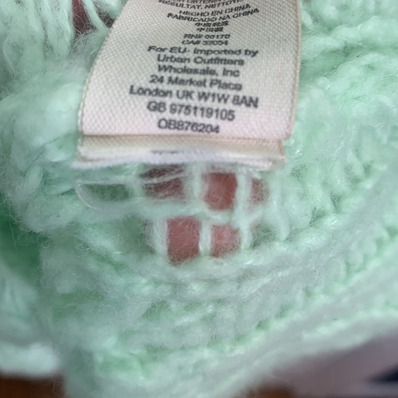 Free People Mint Green Crashing Waves Pullover Knit Sweater W-353 Size Small - Picture 11 of 12